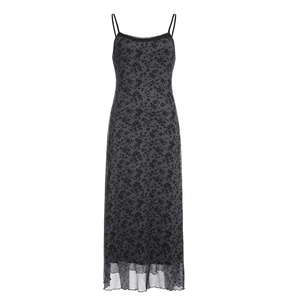 Robe nuisette d'été pour femme, style Y2K vintage, en maille florale avec empiècements en dentelle |   Robe décontractée à bretelles spaghetti - Product Image 6