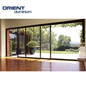 Puertas corredizas exteriores de vidrio Cierre blanco de aluminio Ventanas y puertas interiores de vidrio apilables grandes - Product Image 6