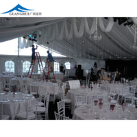 Carpa de marquesina de boda de lujo para 200-300 personas con forro de decoración y carpa de alquiler de fiesta interior de pared lateral a la venta