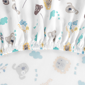 Cartoon Animal Bear Gots <strong>Round</strong> Fitted <strong>Crib</strong> Sheet Set 100% Organic Cotton Baby Bed Sheet - Product Image 6