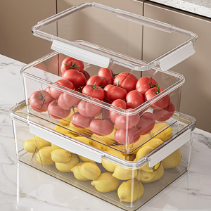 Xing You Grande boîte de rangement en <span class=keywords><strong>plastique</strong></span> transparente de qualité <span class=keywords><strong>alimentaire</strong></span> <span class=keywords><strong>pour</strong></span> le stockage des fruits frais Congélation du réfrigérateur étanche à l'humidité - Product Image 2
