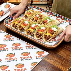 Custom Eco-Friendly Grease Proof Waterproof Recyclable Disposable PE Coated Fast Food Burger Burritos Taco Packaging <b>Papers</b> - Product Image 6