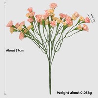 Bouquet de Gypsophiles et Œillets Artificiels Faits Main Blancs 37CM pour Décoration de Mariage, Cadeaux et Mur Floral
