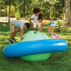 PVC Inflatable Balance Rocking Ball 225x110cm Outdoor Kids Play Toy Multi Person Rotating Game Lawn Water Activity - Product Image 1