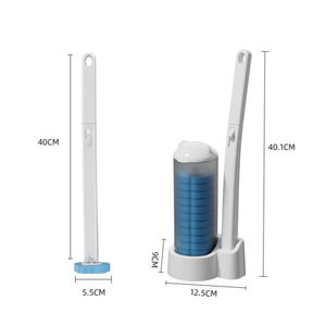 Ensemble de brosses de nettoyage de toilettes murales en gros avec têtes interchangeables, outil de récurage pour salle de bain, support peu encombrant - Product Image 2