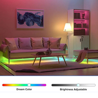 Bande LED COB intelligente adressable RVBW/RGBIC couleur pleine, contrôle vocal USB, DC12V/24V, CRI>90, IP65, garantie 3 ans