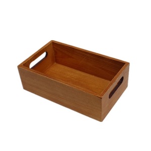 Caja de almacenamiento de escritorio de madera maciza, 2 compartimentos, parte superior abierta para organizar herramientas y artículos diversos - Product Image 2