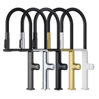 Robinet mélangeur d'eau chaude/froide 3 voies pour cuisine, design moderne, à poser sur comptoir, avec cartouche céramique