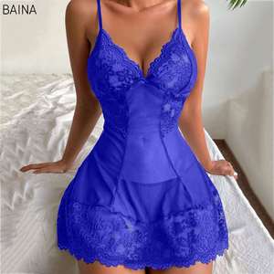 Ensemble chemise et string en dentelle élégante, lingerie sexy - Product Image 6