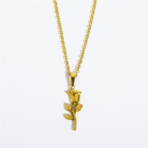 Wholesale Stainless Steel Women Jewelry <b>Necklace</b> Custom Gold Plated Flower <b>Necklace</b> - Product Image 5