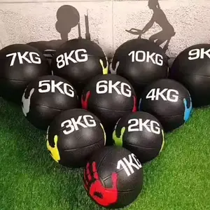 Bola dinding obat kulit PU lembut tahan lama untuk latihan berat badan 1-10Kg bola obat Slam