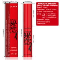 Mascara rouge imperméable et anti-bavures, longue tenue, volumisant, allongeant, recourbant, noir intense, maquillage des yeux