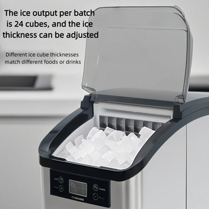 Yüksek kalite tam otomatik 24 kare buz 2.5L su tankı paslanmaz buz Flake makinesi iş için özel Logo ile - Product Image 2