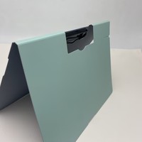 Portapapeles con Tapa Abatible Portátil, Pinza Metálica Resistente para Organización de Informes y Facturas Empresariales