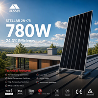 Panneau solaire NADDEX 780w, panneaux solaires monocristallins, panneau solaire pliable, nettoyeur de panneaux solaires, panneau solaire pour tuiles de toit