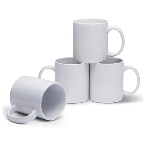 Tazza da caffè in ceramica monostrato a sublimazione diritta tazza bianca bianca con Logo personalizzato per magazzino di vendita caldo di grado 11oz