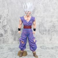 Figurine d'action Dragon Ball de 34 cm, figurine d'anime Super Saiyan, figurine de bête Gohan, Gohan aux cheveux blancs, statue endommagée, figurine d'action d'anime