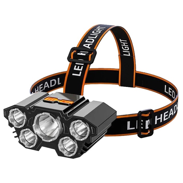 Helius Led Strong Light Five Outdoor Waterproof Fishing Light Usb Rechargeable Super Bright Head-Mounted Flashlight Headlamps