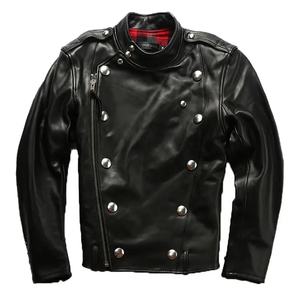 Nouveau style japonais vestes en peau de vache pour hommes mode en cuir véritable manteau mince vestes de motard - Product Image 1