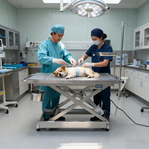 304ステンレス鋼ペット手術台、強化油圧式厚型大型犬用カスタムペット病院獣医テーブル - Product Image 5