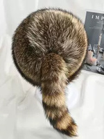 Nouveau bonnet chaud en fourrure de raton laveur pour femme avec queue de raton laveur, style trapper, idéal pour Noël