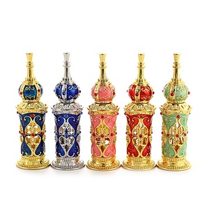 Moschea in metallo da 12ml bottiglia di profumo arabo con bastoncino di vetro bottiglie di Attar ricaricabili di olio essenziale di vetro vuoto #81092 - Product Image 5