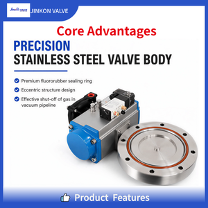 Valvola a <span class=keywords><strong>Farfalla</strong></span> Pneumatica ad Alto Vuoto GIQ, in Acciaio Inox 316L, per Chiusura a Contropressione e Pressione Negativa in Unità Raffreddate ad Aria e Essiccatori - Product Image 3