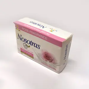 零售尺寸80 100 200g黄色红色粉红色白色香皂纸盒包装定制皂条顶级品质甘油