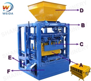 Pflasterstein Vollblock-Hohlblockmaschine Kleine Betonsteinmaschine Halbautomatische Ziegelherstellungsmaschine - Product Image 2