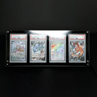 Vitrine moderne portable en acrylique à 4 emplacements pour cartes gradées et boosters Pokémon anglais – Taille/Épaisseur personnalisables