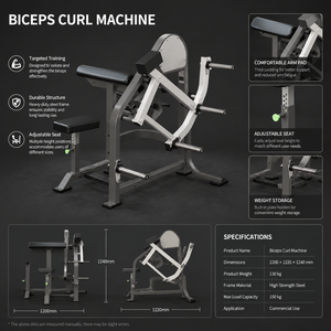 Máquina de Curl de Bíceps Sentado SK Arms Ajustable <span class=keywords><strong>para</strong></span> Entrenamiento de Fuerza, Equipo de Ejercicio <span class=keywords><strong>para</strong></span> Gimnasio Comercial - Product Image 2