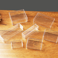 Boîte de présentation carrée de haute qualité 6*6*2 CM, petite boîte de rangement transparente en matériaux recyclés, plastique PET