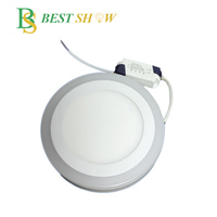 Panneau LED circulaire à double couleur monté en surface, 2 couleurs, 12+4W, blanc chaud, blanc pur + rouge/vert/bleu/rose