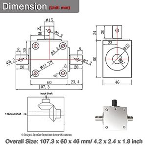 PGFUN 1 زاوية يمنى مدببة إلى الوحدة النمطية 20 أسنان 90 درجة زاوية جهاز توجيه محرك وحدة ميكانيكية بسيطة تصنعها بنفسك - Product Image 2