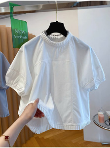 <span class=keywords><strong>Camicia</strong></span> da <span class=keywords><strong>donna</strong></span> a maniche corte plissettata, ampia e snellente, nuova collezione estiva 2026 - Ingrosso Boutique - Product Image 5
