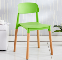 Silla de Plástico para Moldes de Inyección, Silla con Patas de Madera Maciza, Sillas de Comedor Apilables