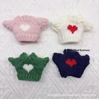 Pull personnalisable pour poupée de 10 cm, tricoté à la main, mini-haut pour poupée, tenue de remplacement mignonne pour accessoires de poupée en peluche