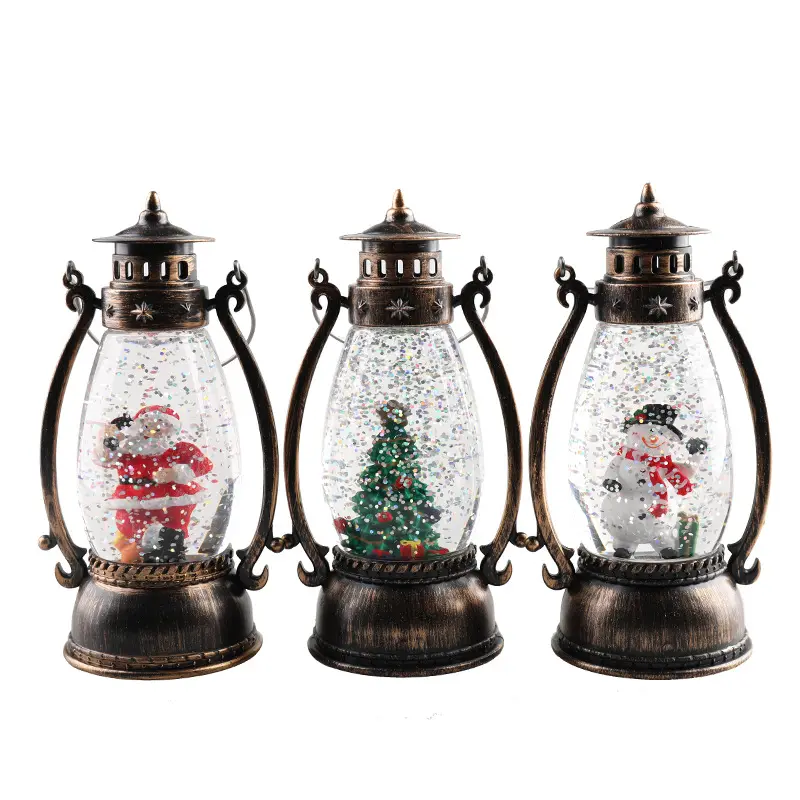 Dickmon Venta caliente regalo de Navidad lámpara de aceite decoración de Navidad linterna brillo bola de cristal luz LED brillante
