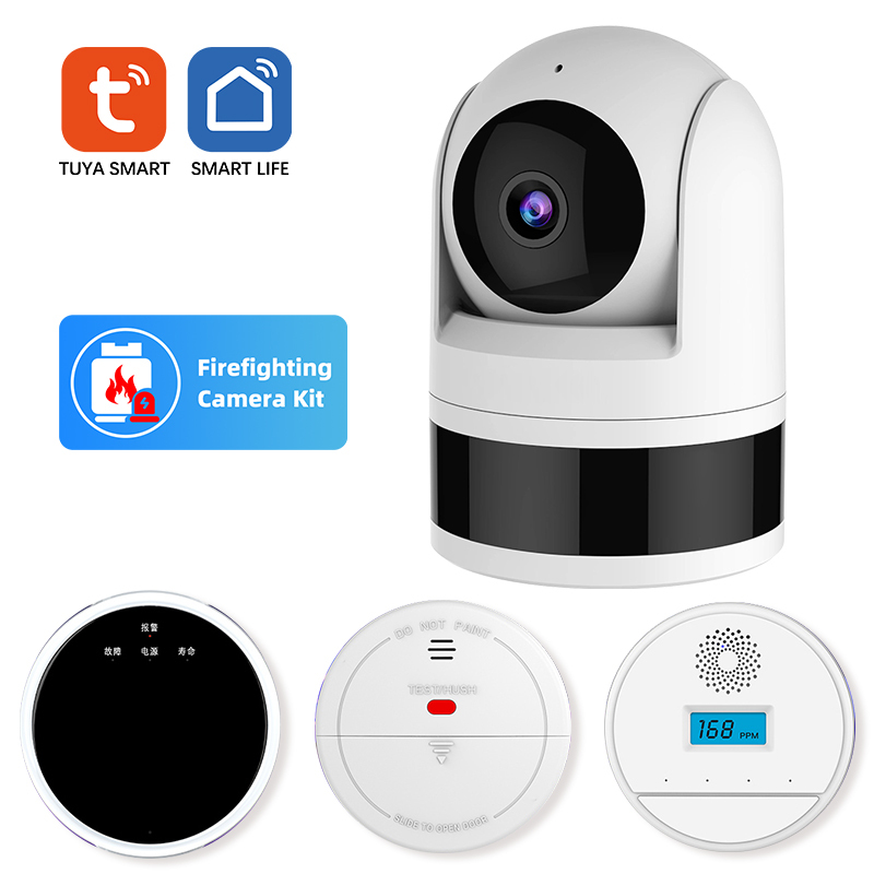 2025 New Hot Selling Tuya Smart Life Iot Camera Kit With Smoke Gas Detection Sensor For Protecting Home