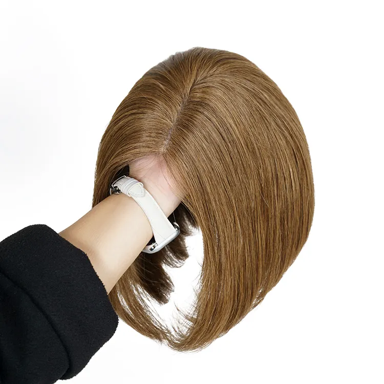 10 Zoll braune kurze Bob Perücke europäische glatte Haar Perücke am besten menschliches Haar Remy transparente Spitze Front Perücke Seitenteil für Frauen