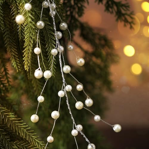 Tiges de Noël en perles, brindilles de pin pour couronnes et guirlandes de Noël, artisanat et décoration intérieure - Product Image 1