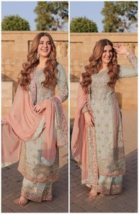 Salwar Kameez Pakistano all'Ingrosso con Design Unico, Palazzo in Seta e Dupatta per Matrimoni e Feste - Product Image 2