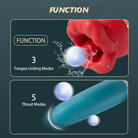 Multifunktionaler Vibrator mit Mehrfrequenz-Vibration, Einziehbarer Großer Öffnung, Starker Stoßfunktion, Saug- und Leckmassage für Frauen