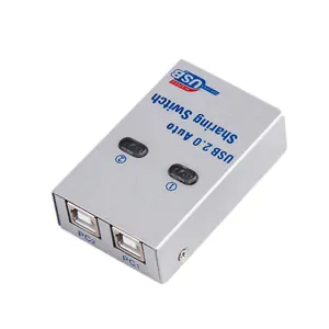 USB 2.0 분배기 자동 공유 스위치 2 PC 컴퓨터 프린터 2 포트 허브 스위처 2 호스트 공유 한 프린터 USB sharer