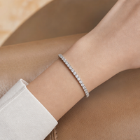Bracelet tennis en diamant CVD cultivé en laboratoire, taille ronde 4 mm, 10 carats, quatre griffes, or massif 18 carats, 6,75 pouces, certifié IGI, vente en gros de bijoux