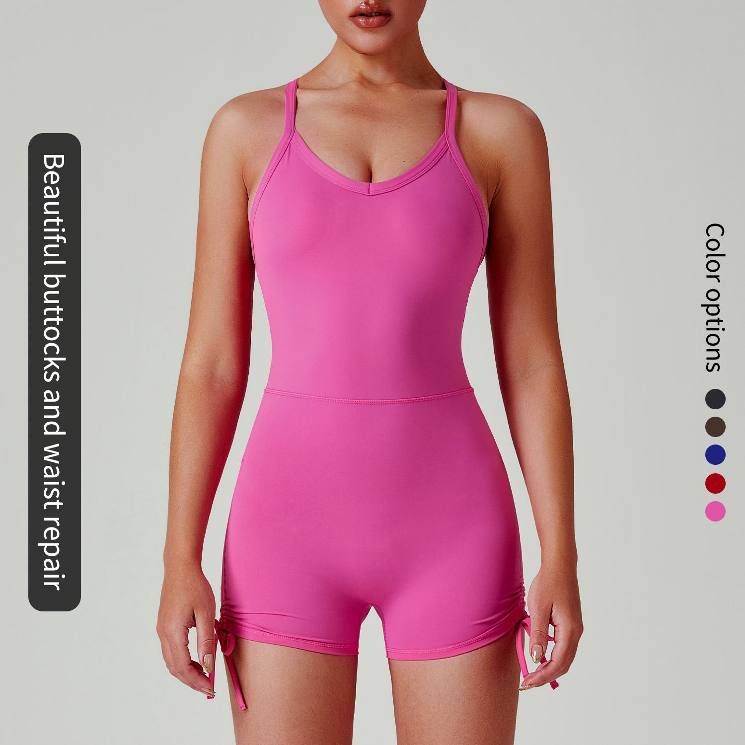 Sports Cross Back One-Piece Yoga Dress Naked Sense Quick Drying Breathable High Elastic Lace-Up Fashion Fitness Yoga Wear