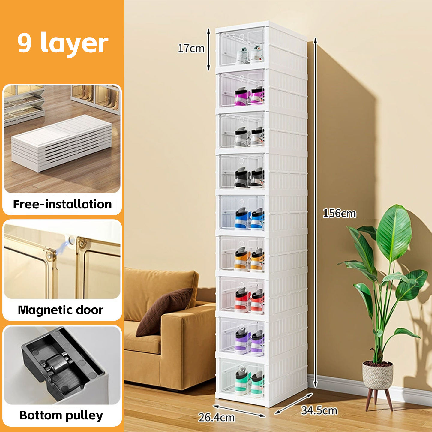 9 couches 34,5*26,4*156 cm