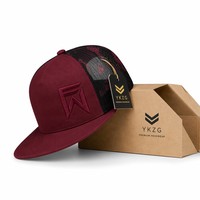 Casquette Trucker Camouflage 7 Panneaux Haute Qualité avec Logo Brodé 3D Personnalisé, Casquette Snapback en Maille à Visière Plate pour Hommes, Vente en Gros OEM