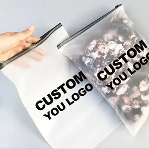 Custom Logo High Quality Frosted Zipper Lock Mail Bags Plastic Packaging Storage Poly Bags Garment Clothes Zipper Bags