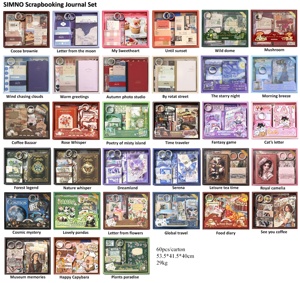 Simno hot-bán cổ điển thẩm mỹ sổ lưu niệm Nguồn cung cấp Kit rác Tạp Chí nguồn cung cấp với scrapbooking giấy A6 lưới máy tính xách tay - Product Image 6